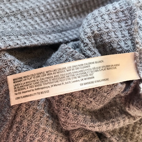 Anthropologie by Eloise Gray Lace Tunic Style Top Long Sleeve Waffle Knit XS - Picture 14 of 16